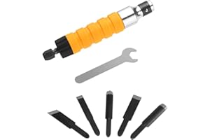 Electric Chisel, Woodworking Carving Tool Engraving Knife with 5 Blades and Wrench for Wood Furniture Antique Floor Sculpture