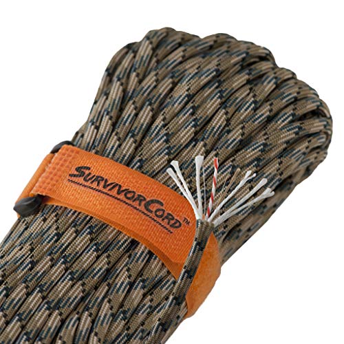 Titan Paracord 620 LB SurvivorCord | 100 FEET, Forest CAMO