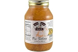 FLOWER BEE FLORAL SUPPLY Southern Pie Filling Gourmet Handmade Variety Pie Fillings, 1 Quart (32 oz), Choose Flavor (Peach)