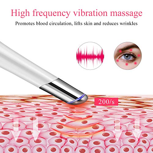 Eye Massager Wand with 42℃ Heat, LANDWIND Anti-aging Anti-wrinkle Galvanic Wand, Facial Eye Massager with Anions vibration for Remove Dark Circles and Puffiness (Rechargeable USB)