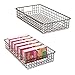 mDesign Wide Metal Wire Food Storage Organizer Basket with Handles - Organization in Kitchen Cabinets, Pantry Shelf, Bathroom, Laundry Room, Closets, Garage, Concerto Collection, 2 Pack, Bronze