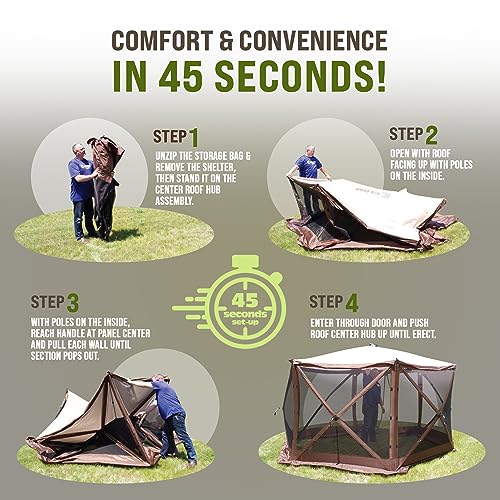 CLAM Pavilion 12.5 Ft Pop Up Screen Tent | 8-Person Gray Gazebo Shelter for Bug-Free Outdoor Gatherings image 26