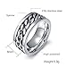 FANSING Mens Spinner Rings, Fidget Ring, Stainless Steel Band, Black, Silver, Multi, Size 6-15