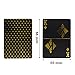 Waterproof Poker Cards Black PVC Playing Cards Set Professional Poker Bronzing Poker Deck Plastic Poker for Your Poker Pleasure (Gold)