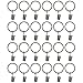Tojwi 24pcs Curtain Clips Rings Metal Drapery Curtain Rings with Clips
