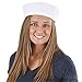4E's Novelty White Sailor Hats [12 Pack] Fits Adults - For Summer Beach Sea Party Accessory, Cruise Ship, Yacht Boat Party, Sailor Costume Hat, Gob Hat - Nautical Party Decorations