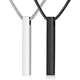 2 PCs Cremation Jewelry for Ashes Twist Bar Urn Necklace for Ashes Cremation Memorial Jewelry Stainless Steel Ashes Jewelry Keepsakes For Women Men