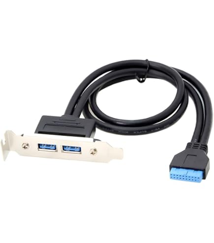 Cablecc USB 3.0/2.0 Interne Frontpanel-Kabel – 4 Ports, 50 Cm, Mit PCI-Halterung
