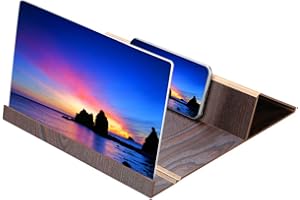 SANPYL Screen Magnifier, Portable Folding Design 12inch Mobile Phone Screen Magnifier for Movies Video for All Kinds of Smart Mobile Phones(Coffee)