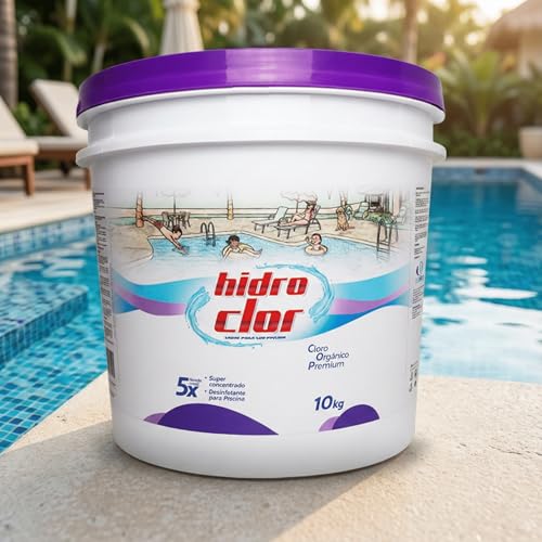 CLORO ORGÂNICO PREMIUM 56% HIDROCLOR 10Kg para Piscina, Desinfetante Concentrado, Estabilizado, 56% Teor Ativo de Cloro