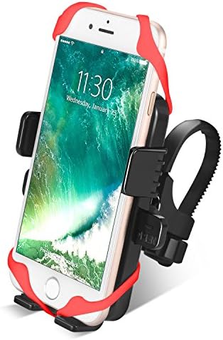 Mosion Best Universal Cell Phone Mount Holder For Bike & Car: 360 Degrees Rotatable Smartphone Cradle With Four Corner Rubber Grip & Detachable Extendable Handle-For iPhone, Galaxy, LG, Nokia, More