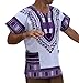 RaanPahMuang Brand Unisex Bright African White Dashiki Cotton Shirt #21 Medium Purple X-Large