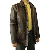 Hide & Seek Men’s Genuine Leather Trench Blazer – Vintage Classic Hunter Style Inspired by Paranormal Action TV Series