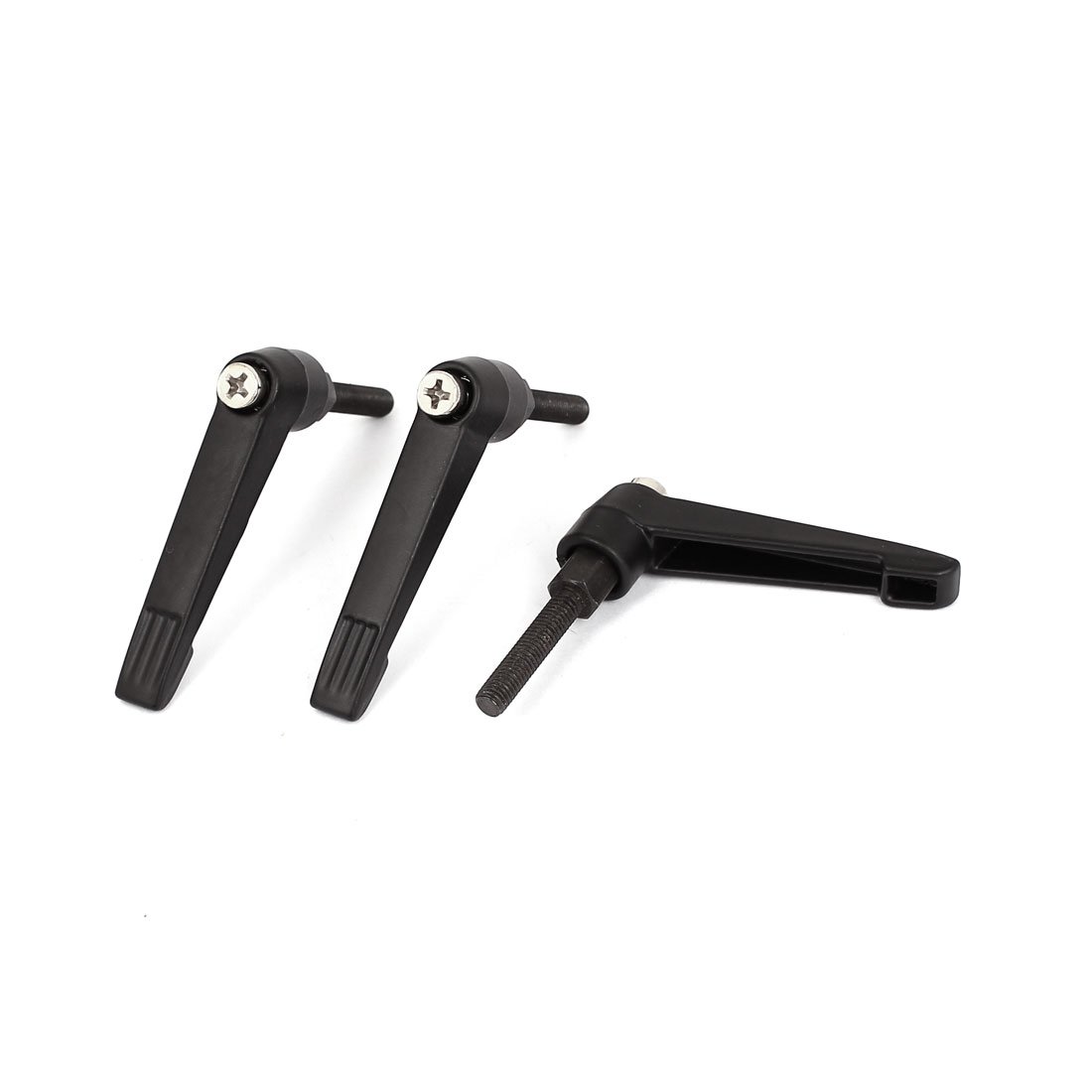 Sourcingmap a15072100ux0140 M5x25mm Thread 50mm Long Lever Lathe Adjustable Clamping Handle 3pcs, Black, Set of 3 Pieces