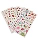 3 Sets(18 Sheets) Beautiful Flower Floral Transparent Stationery Sticker Planner Scrapbooking Diary Deco School Office Supplies Kawaii Stickers