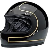 Biltwell Gringo Le Tracker Helmet (Gloss Black/Gold, Large)