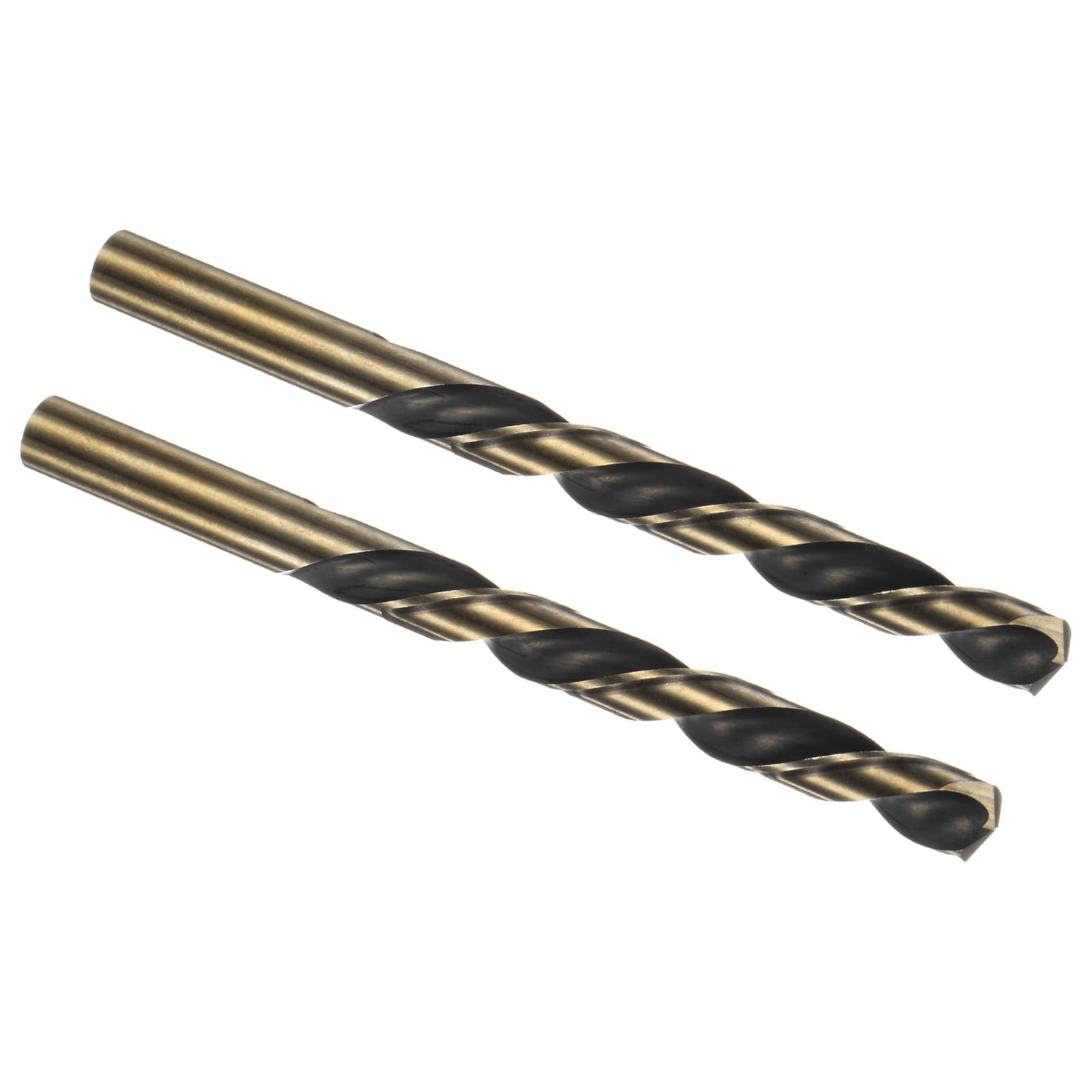 Kozelo 1PCS Twist Drill Bit - [3/8"] Titanium Plating M35 High-Speed Steel Cobalt Cobalt Round Shank Jobber Bit Set Dark Gold for Metal Wood Plastic Steel Use, 90mm / 3.54" Blade Length