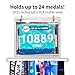 LISH Race Bib and Marathon Medal Display Rack - Wall Mounted Runners Medal Hanger Complete Set, Display up to 24 Medals and 20 Race Bibs, Includes 10 Free Flip Pouches (Silver)