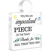 Team Appreciation Gifts for Employees Coworkers, Best Team Ever Gifts, Thank You Gift for Colleagues Employees Teammate Leader Manager, Acrylic Puzzle Plaque Office Decor