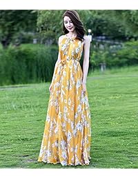 MedeShe vestido solera de chifón, con motivo floral para playa o damas de honor, para mujer.