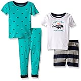 Carters 4-Piece Snug Fit Cotton PJs Whale Tour Teal
