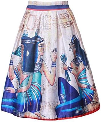 Women's Vintage Audrey Hepburn Style Pleated Swing Skirts (One Size Fits Most, 2056-Cleopatra)