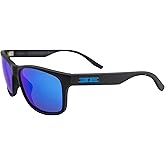 Epoch Eyewear Delta Golf Sport Riding Sunglasses Black Frame Blue Mirror Polarized Lens