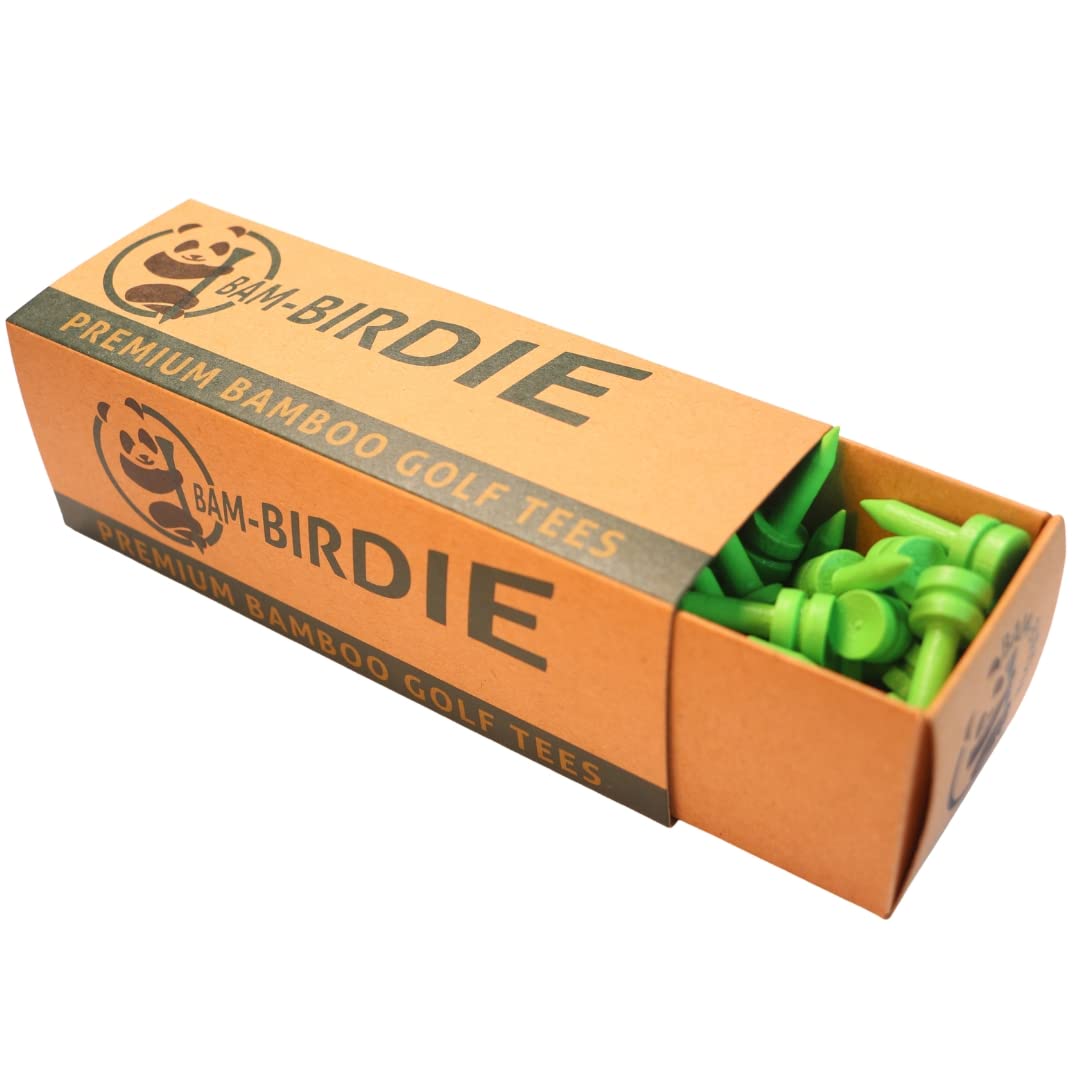 Bam-Birdie Bamboo Castle Golf Tees (Green 25mm)
