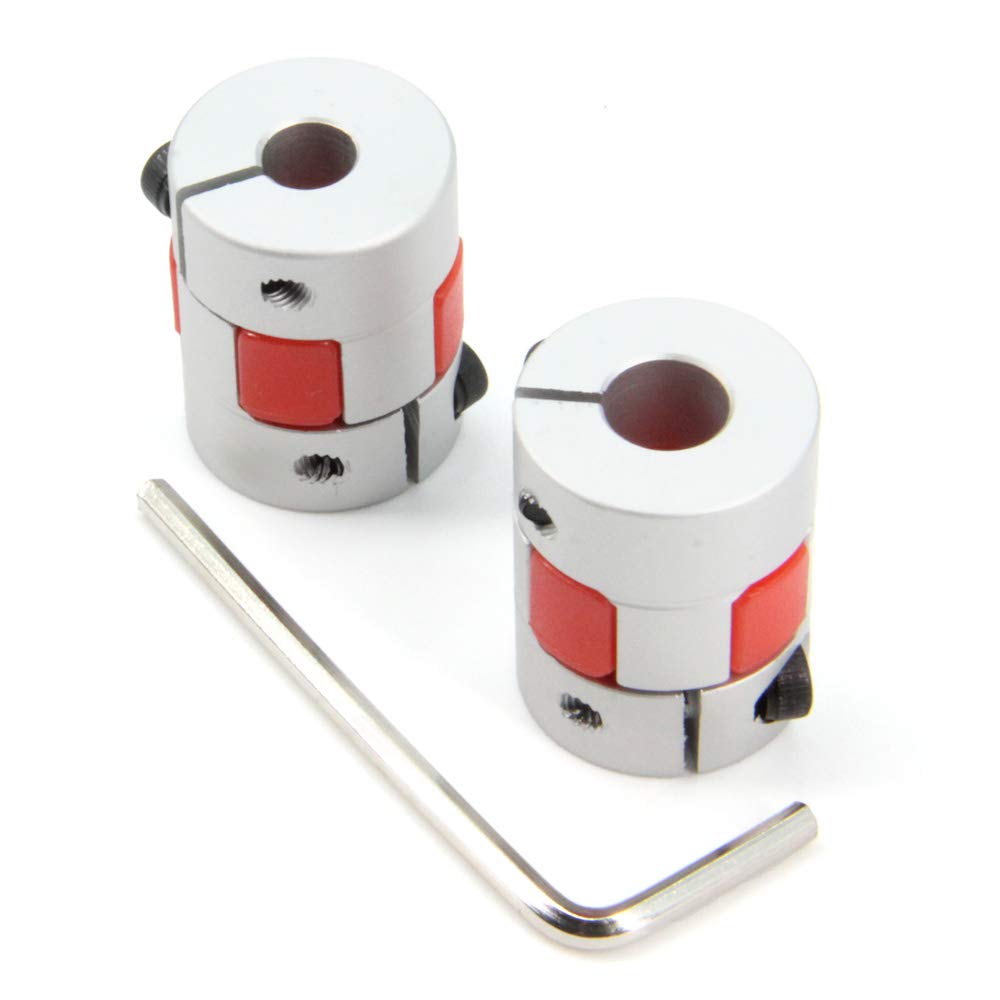 Zeberoxyz 2PCS 6.35mm to 8mm Aluminium Plum Flexible Shaft Coupling Diameter20mm Length25mm 6.35x8mm Motor Connector Flexible Coupler for 3D Printer CNC Machine and Servo Stepped Motor（6.35x8mm）