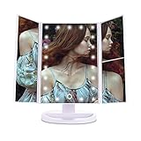 Pretty See Tri-Fold LED Lighted Makeup Mirror Touch Screen, 21 LED Lights, 1X/2X/3X Magnifying Vanity Mirrors