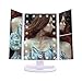 Pretty See Tri-Fold LED Lighted Makeup Mirror Touch Screen, 21 LED Lights, 1X/2X/3X Magnifying Vanity Mirrors