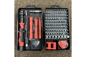 115-in-1 Precision Screwdriver Set, Electronics Repair Kit with Magnetic Bits & Flexible Shaft, Red Tool for Phone Mac Comput