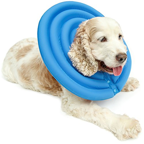 UsefulThingy Dog Recovery Collar - Soft Comfy Cone E-Collar After Surgery, Anti-Bite/Lick - for Cats Too, Quicker Healing - 4 Sizes, 2 Colors (S, Blue)