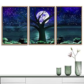 3 Piece Framed Canvas Wall Art for Living Room, Bedroom Abstract Tree Canvas Prints for Home Decoration Ready to Hang - 16"x24"x3 Panels