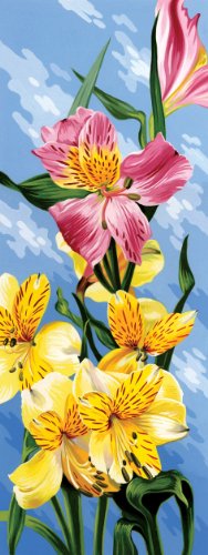 Reeves 17-1/4-Inch by 6-1/4-Inch Tall Paint by Number Kit, Peruvian Lily - Thumbnail 3