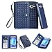 TabPow Galaxy J7 Case,Weave Zipper Cash Slot, Card Slots, Button, Leather Wallet Case Cover With Detachable Case For Samsung Galaxy J7 J700 (2015)- Weave Blue