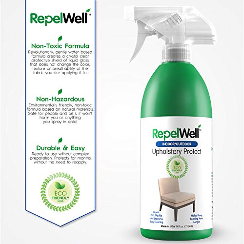 RepelWell Upholstery Protect Stain & Water Repellent Spray (24oz) Eco-Friendly, Pet-Safe Spray Keeps Your Fabric, Leather & Suede Upholstery Looking Like New - Thumbnail 4