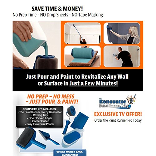 Paint Runner Pro Roller Brush Painting Handle Tool No Prep, No Mess