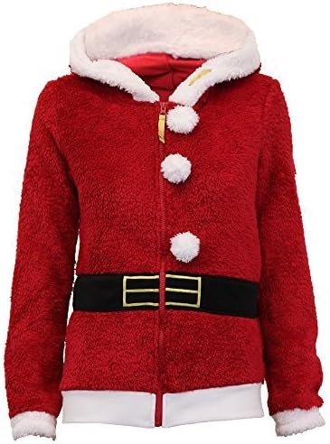 Ladies Seasons Greetings Xmas Reindeer Or Mrs Claus Novelty Hoodie