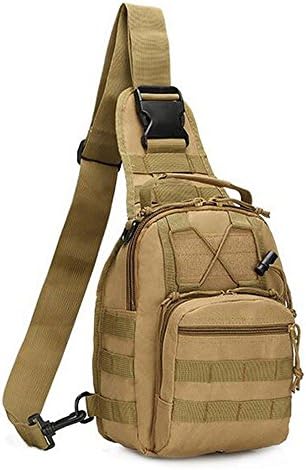 Tactical MOLLE One Shoulder Bag Military Sling Bag Cross Body Chest Rucksack for Camping, Hiking, Trekking, Travel Daypack
