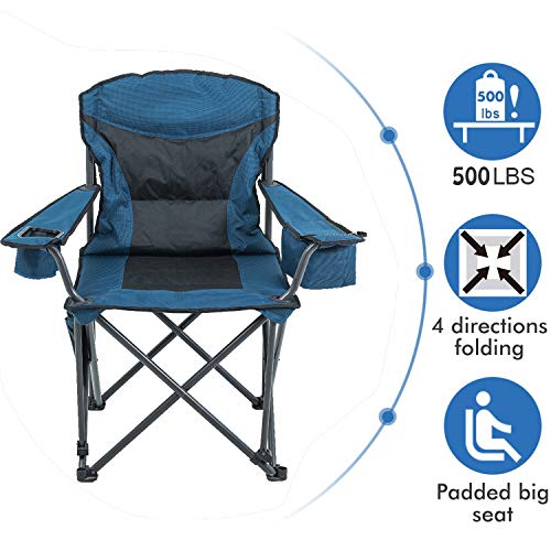 ARMOR CASTLE Camping Chair for Heavy People Padded Portable Folding