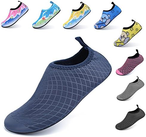 LINGMAO Boys Water Shoes Barefoot Swimming Skin Shoes Aqua Socks Girls Kids for Beach Pool (12.5-13M Blue)