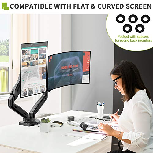 AM alphamount Dual Monitor Mount Stand, Monitor Arms for 2 Monitors