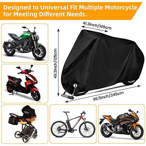 Motorcycle Bike Scooter Cover Waterproof Outdoor Oxford Fabric Rain Cover UV Rays 245 x 105 x 125 cm