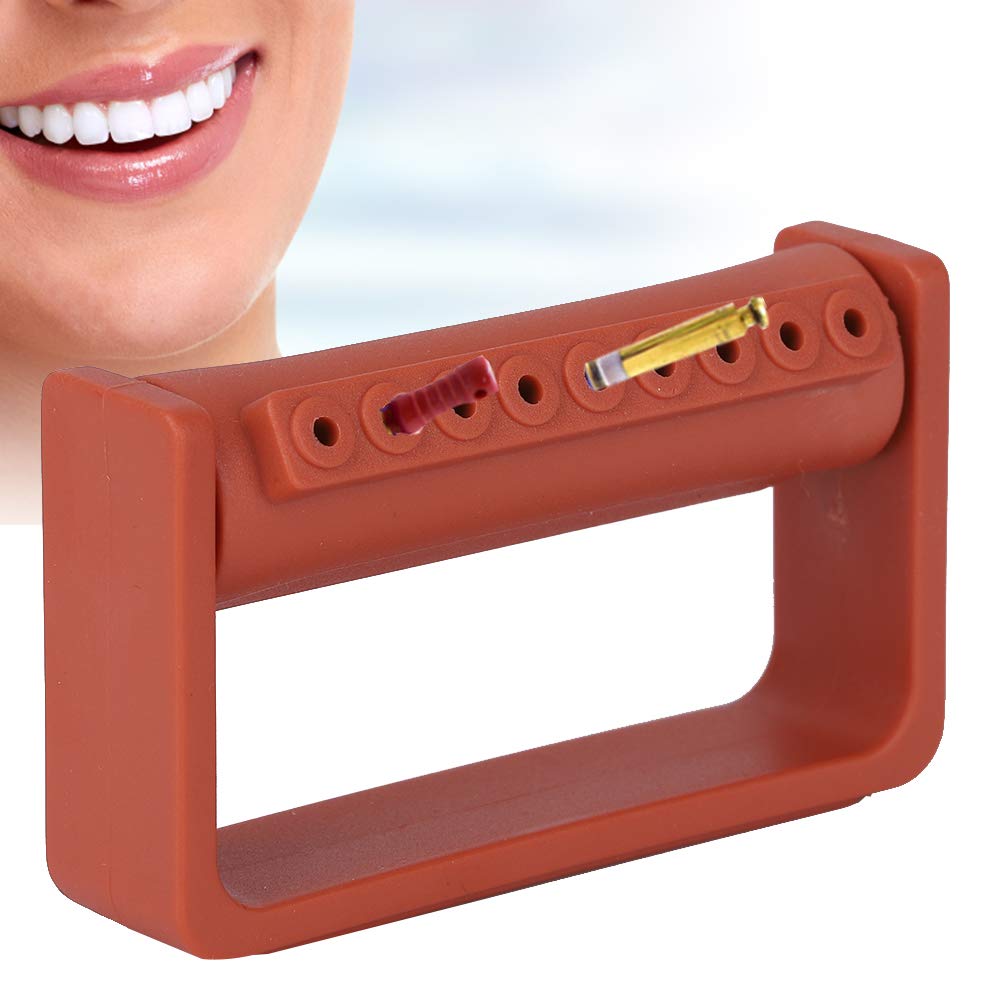 Dental Burs Block Holder, 9 Holes Disinfection Box Autoclavable Oral Care Tools for Dental Disinfection and Oral Care (2.4 X 0.6 X 1.4 inch)(Orange)