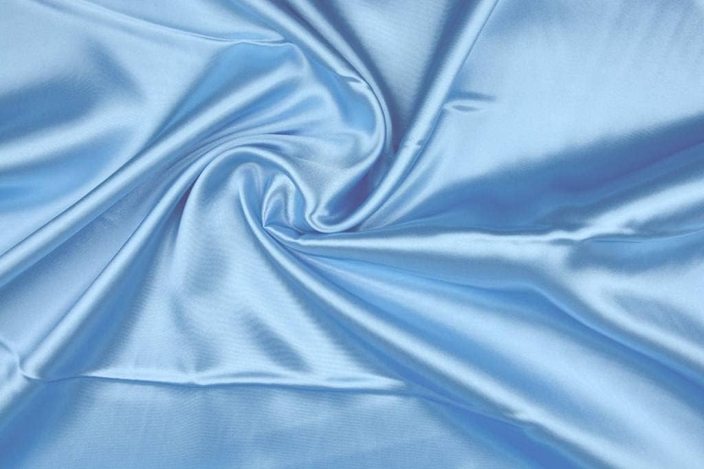 Novato Silky Satin Plain Luxury Craft Dressmaking Fabric 60'' Wide (Baby Blue, 2 Meter)