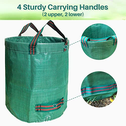 Singwow Garden Waste Bags 500L x 2 Heavy Duty Bin Bags, Reusable Garden Sacks with Handles, Ideal for Collecting Yard Waste, Plant waste grass and Leaves (500L)