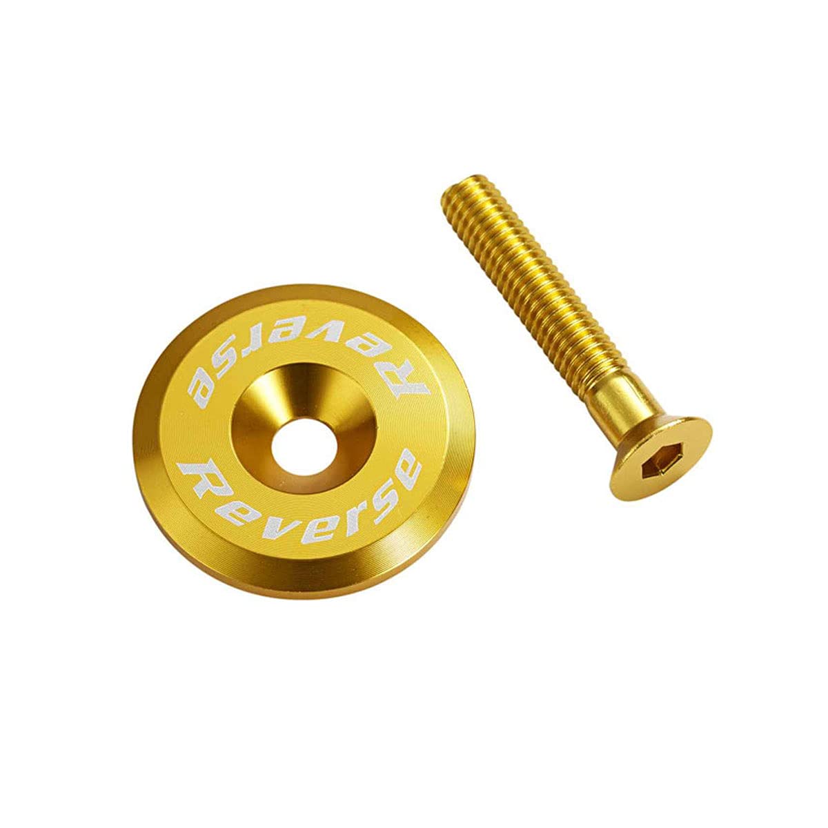 Reverse Headset Cap Aluminium with Screw Dark Gold