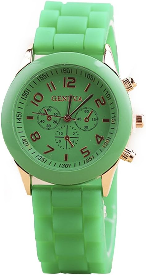 Forepin reg; Unisex Watch with Silicone Watch Band for Teenagers Boys Girls (Green)