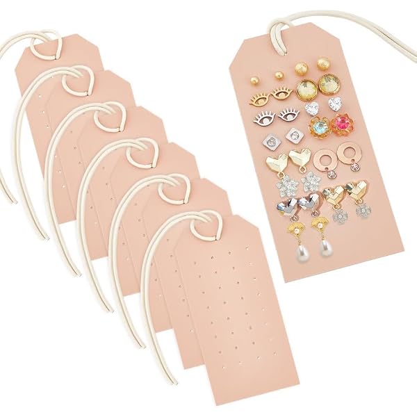 Lot De 4 Supports à Boucles D'oreilles En Cuir - 11 X 5 Cm, 32 Trous Chacun - Organisateur De Bijoux à Suspendre - Couleurs Bleu, Beige, Rose, Violet